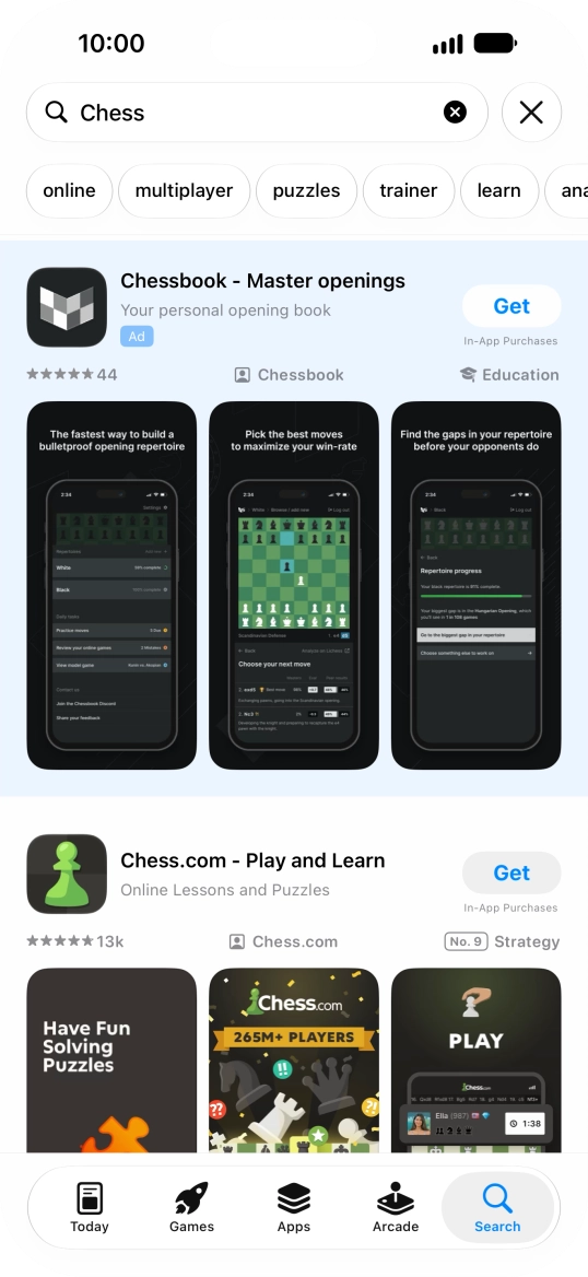 Press the required app. Press the required app.