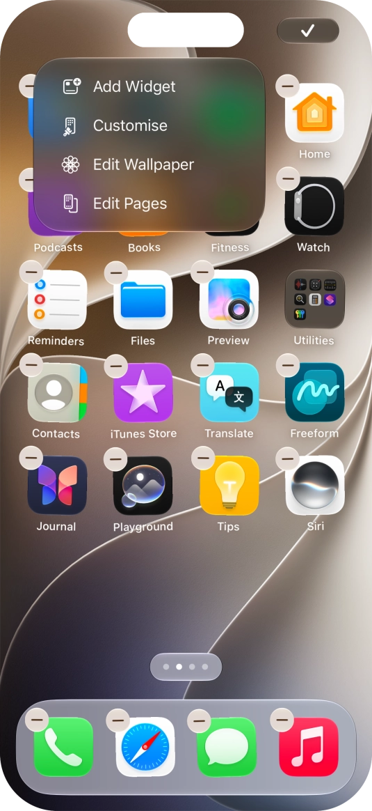 Press Customise.