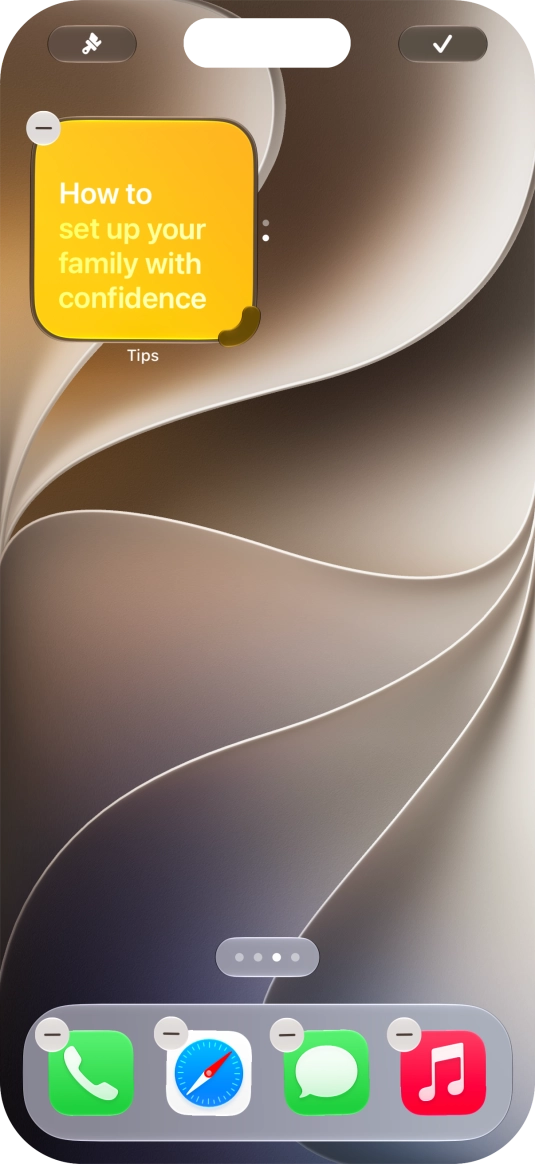 Press the confirm icon.