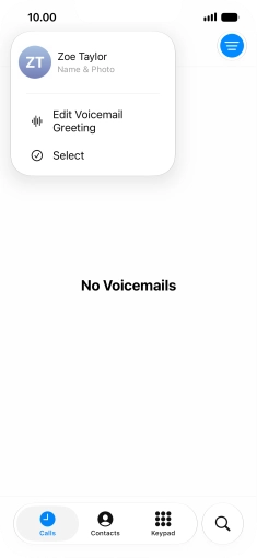 Press Edit Voicemail Greeting.