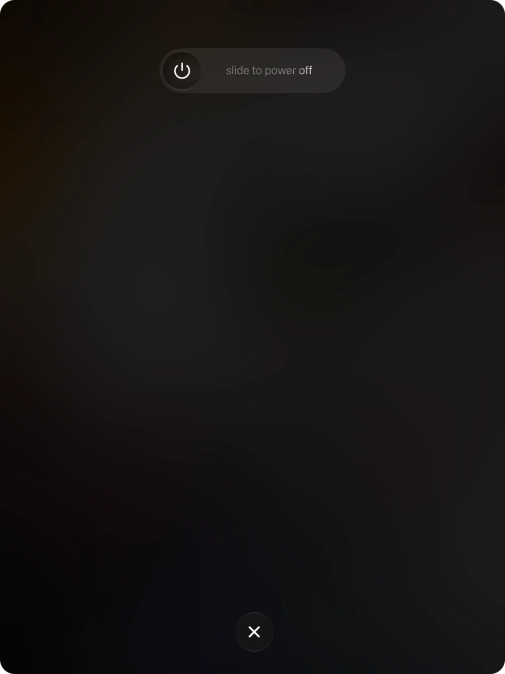 Press and drag the power off icon right.