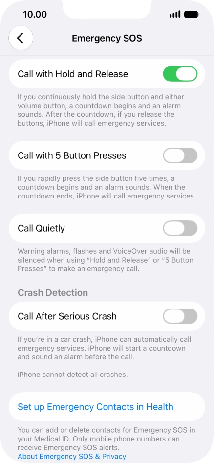 Press the indicator next to 