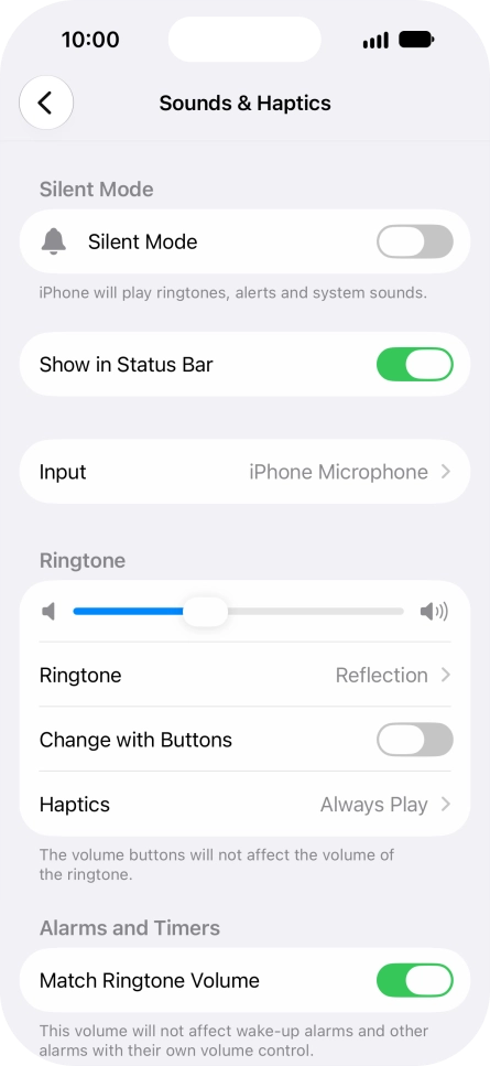 Press the indicator next to Press the indicator next to