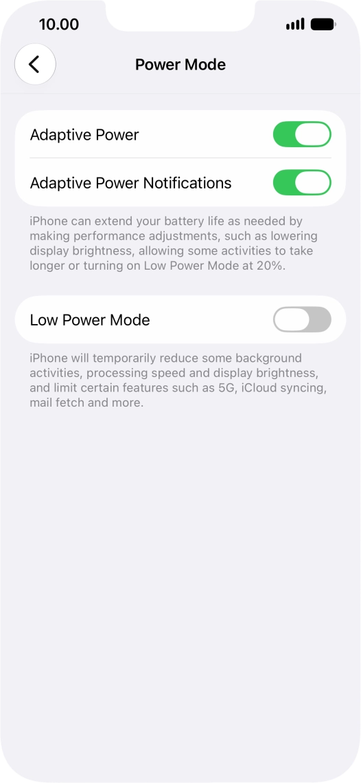 Press the indicator next to 