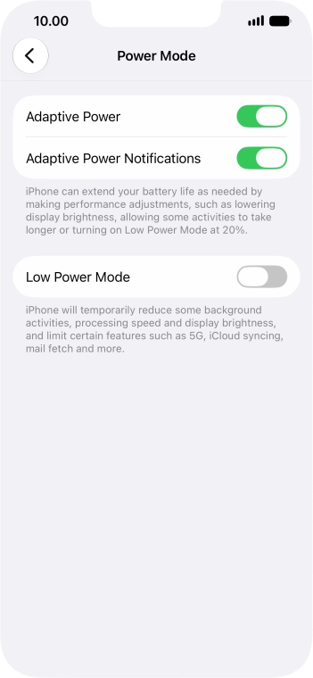 Press the indicator next to 