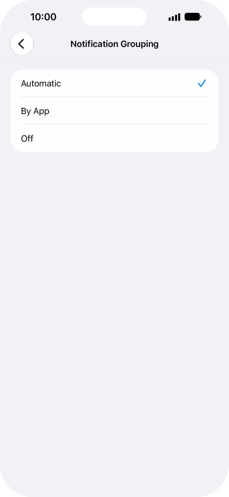 Press the required setting. Press the required setting.