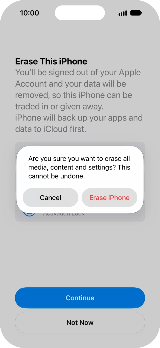 Press Erase iPhone.