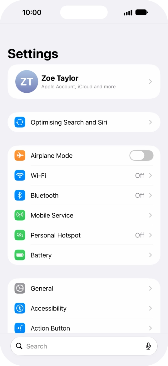 Press Personal Hotspot.