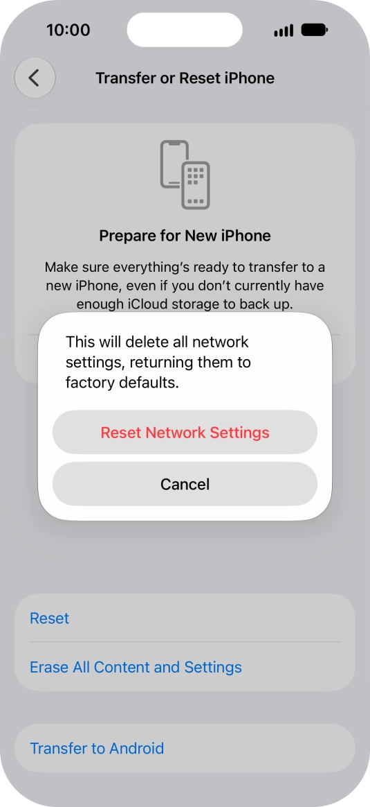 Press Reset Network Settings.