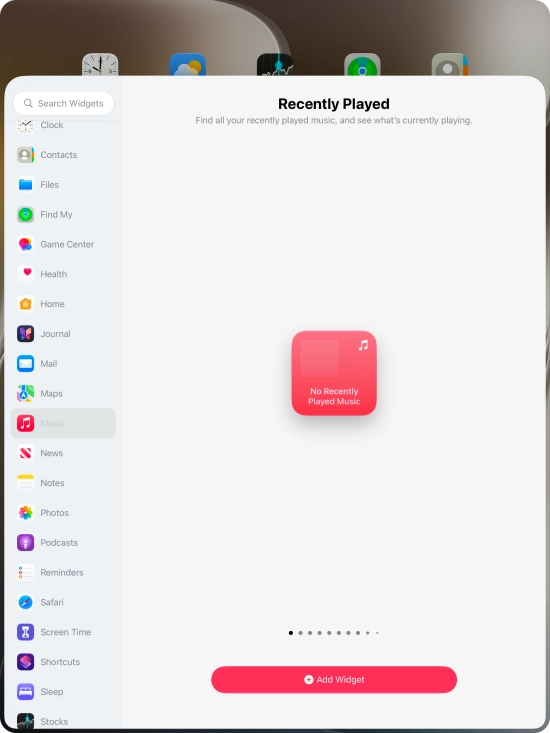 Press Add Widget.