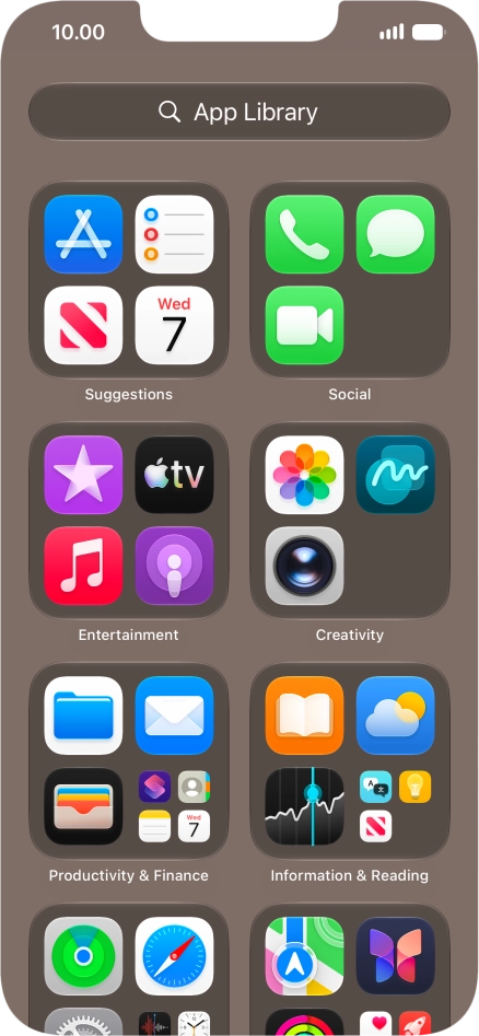 Press the required app.