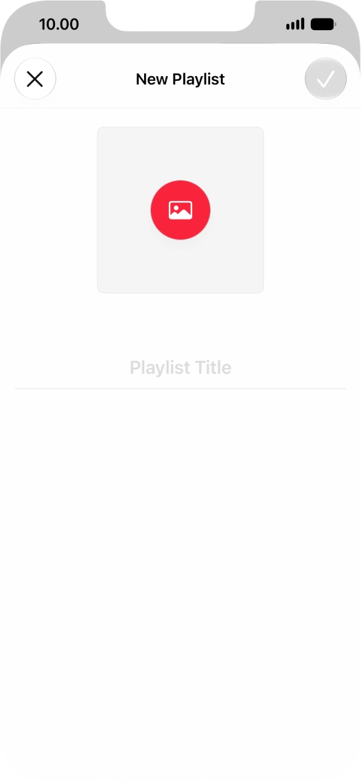 Press the text input field and key in a name for the playlist.