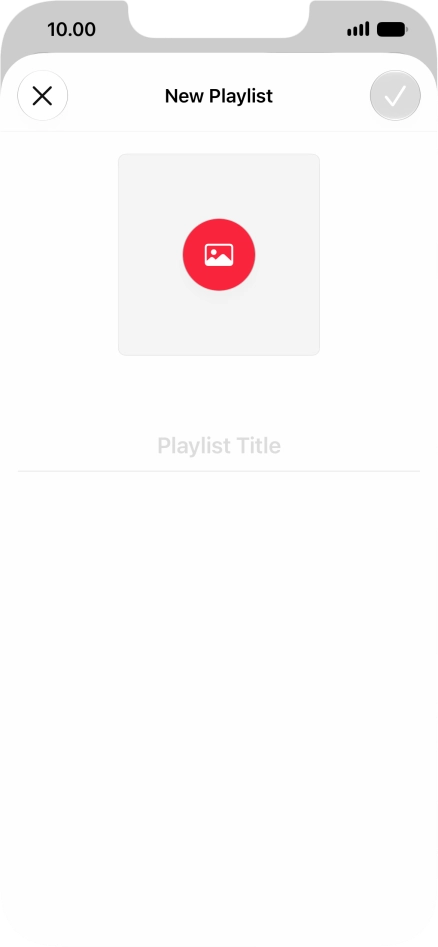 Press the text input field and key in a name for the playlist.