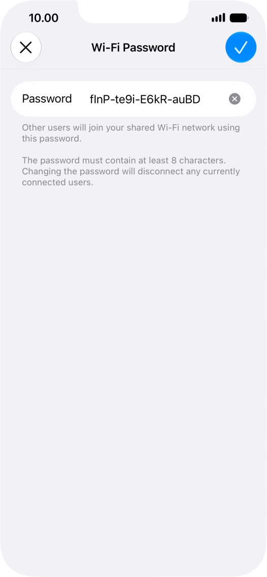 Press the confirm icon.
