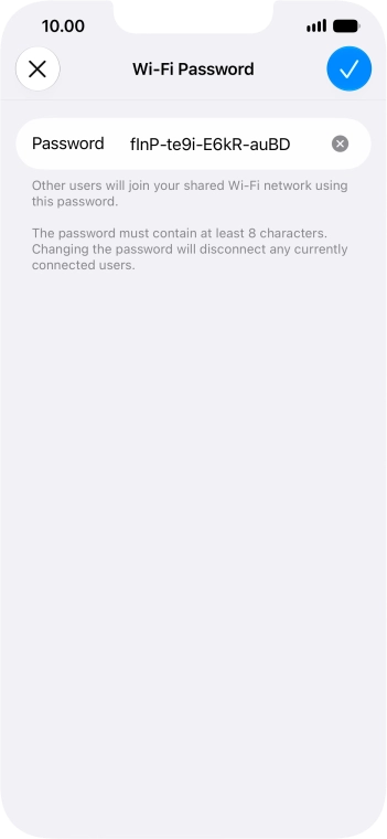 Press the confirm icon.