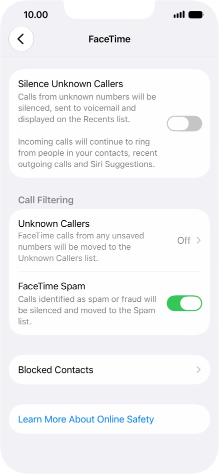 Press Unknown Callers.
