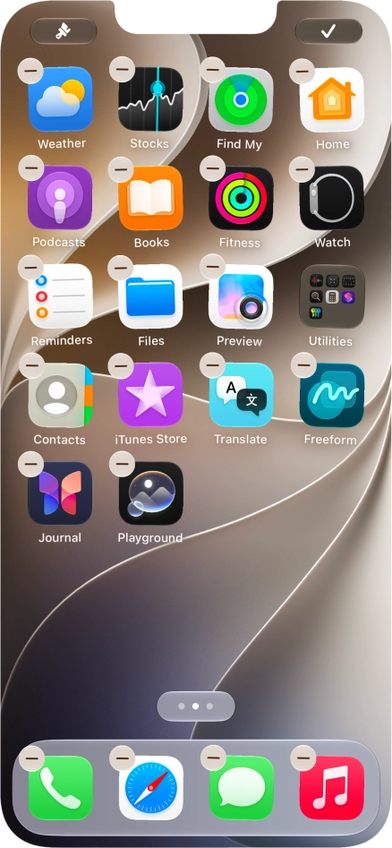 Press the home screen icon.