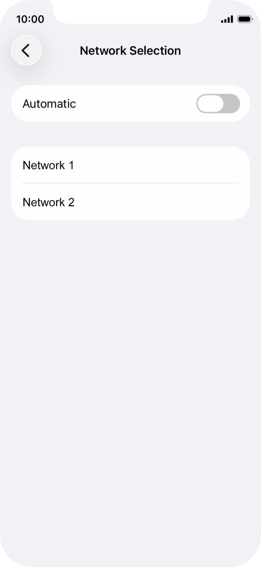 If you turn off the function, press the required network.