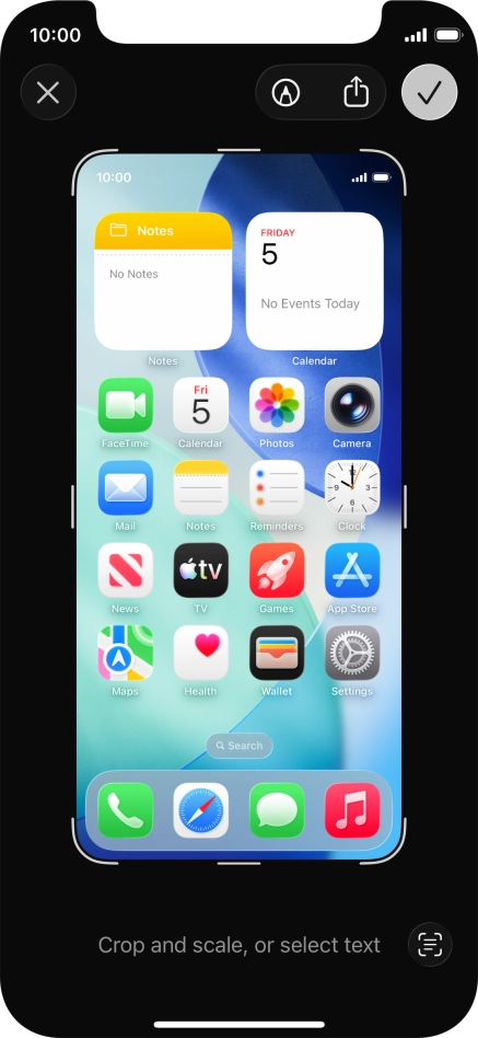 Follow the instructions on the screen to edit and save your screenshot.