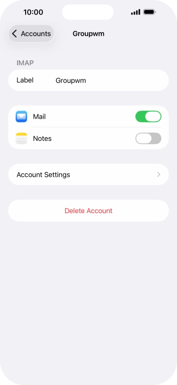 Press Account Settings.