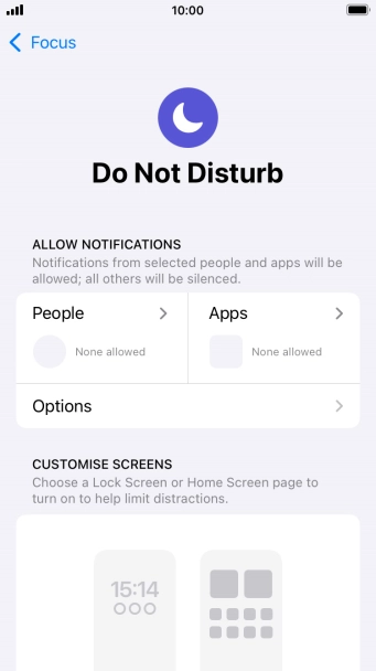 Press People and follow the instructions on the screen to select which contacts you would like to receive calls and notifications from when Do Not Disturb is turned on.