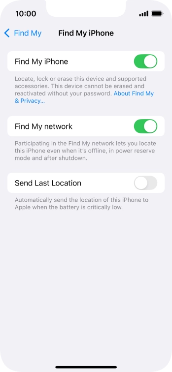 Press the indicator next to 