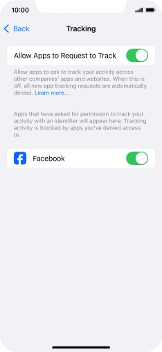 Press the indicator next to 