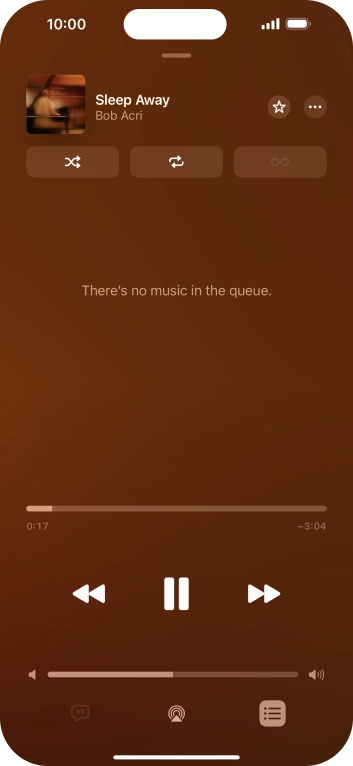 Press the shuffle icon to turn the function on or off.