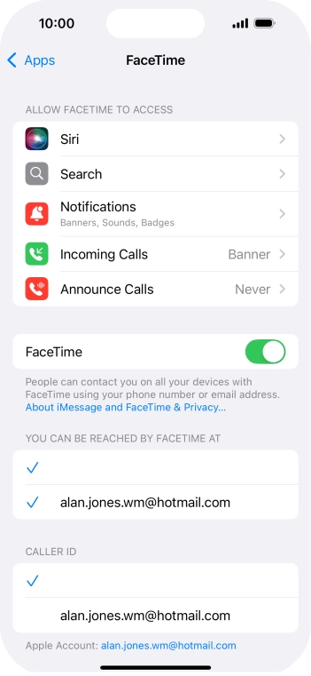 Press the indicator next to 