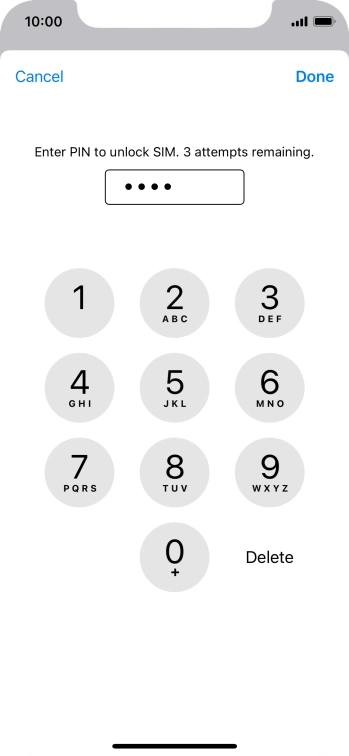 Key in your PIN and press Done. The default PIN is 1111.