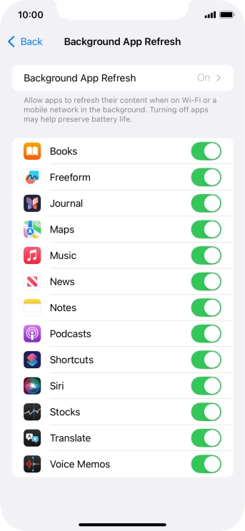 Press Background App Refresh.