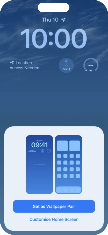 To use the same colour theme on the home screen, press Set as Wallpaper Pair.