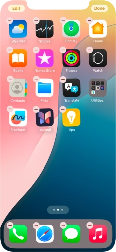 Press the home screen icon.