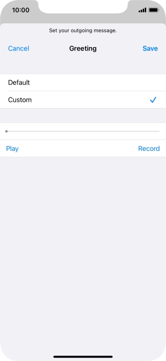 Press Play to play back your greeting.