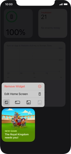 Press Remove Widget.