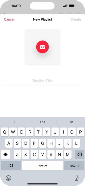 Press the text input field and key in a name for the playlist.