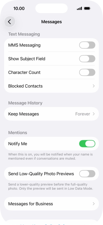Press the indicator next to 