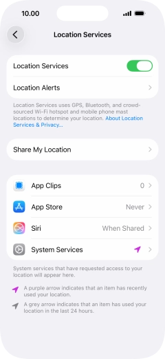 Press the required app.