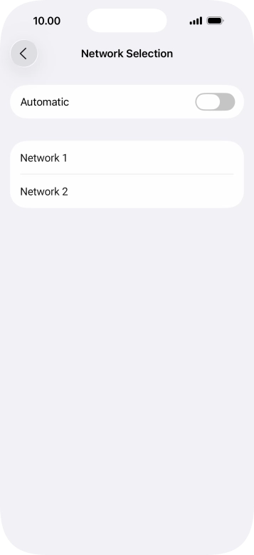If you turn off the function, press the required network.