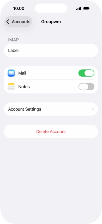 Press Account Settings.