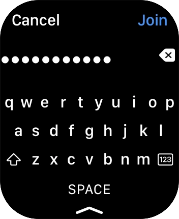 Key in the password for the Wi-Fi network and press Join.
