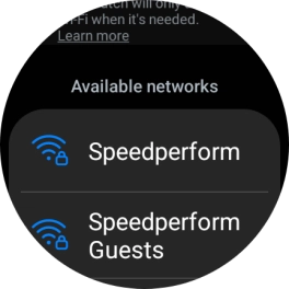Press the required Wi-Fi network.