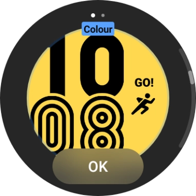 Slide your finger on the screen to change between the different designs.