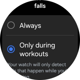 Press the required setting.