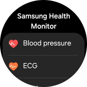 Press Blood pressure and follow the instructions on the screen to measure your blood pressure.