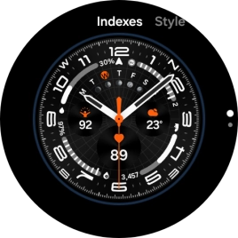 Slide your finger on the screen to change between the different designs.