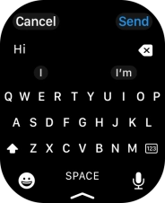 Press the microphone icon and record the message.