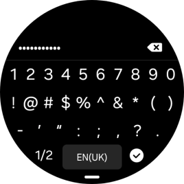 Key in the password for the Wi-Fi network and press the confirm icon.