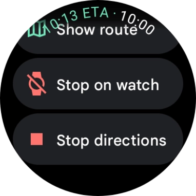Press Stop directions.