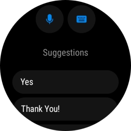 Press the microphone icon and follow the instructions on the screen to record and send the required reply.